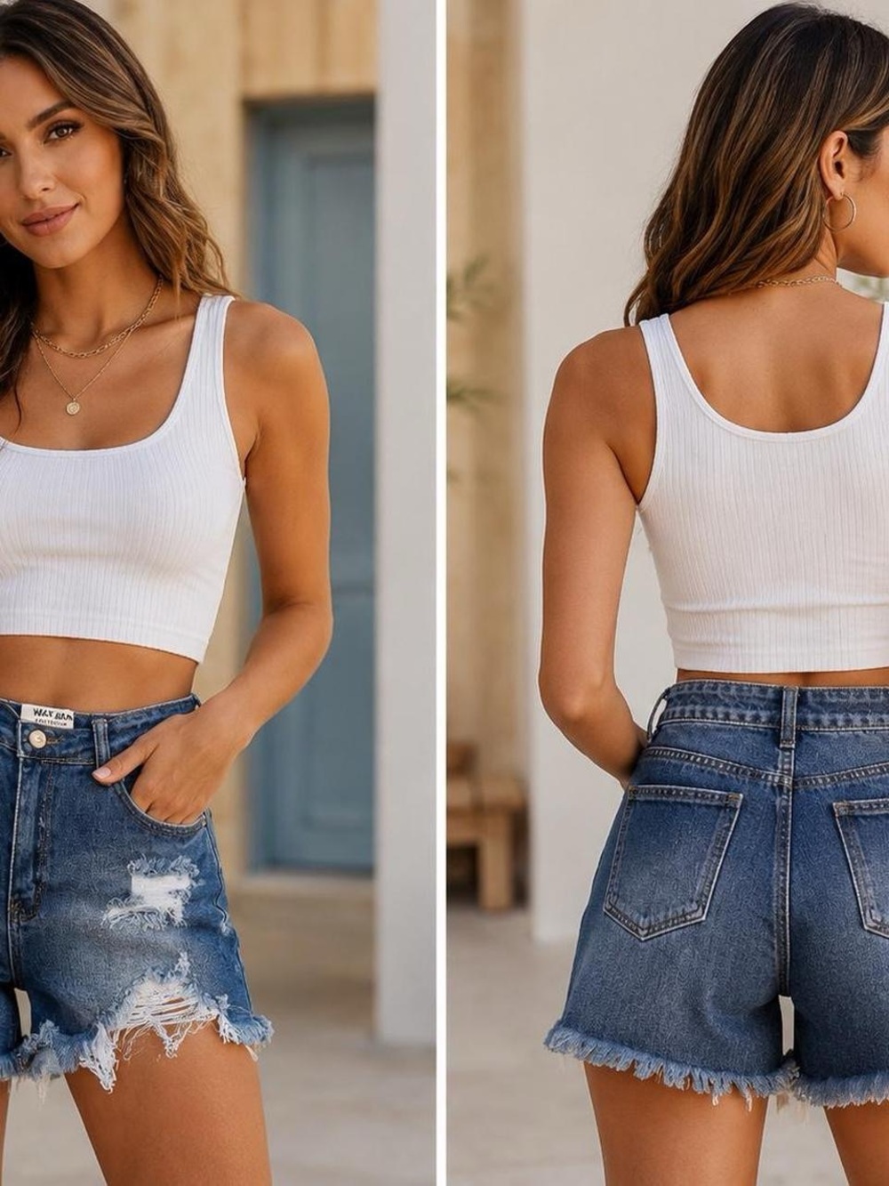 Women’s Wax Distressed Jean Shorts